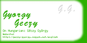 gyorgy geczy business card