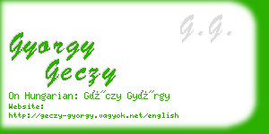 gyorgy geczy business card